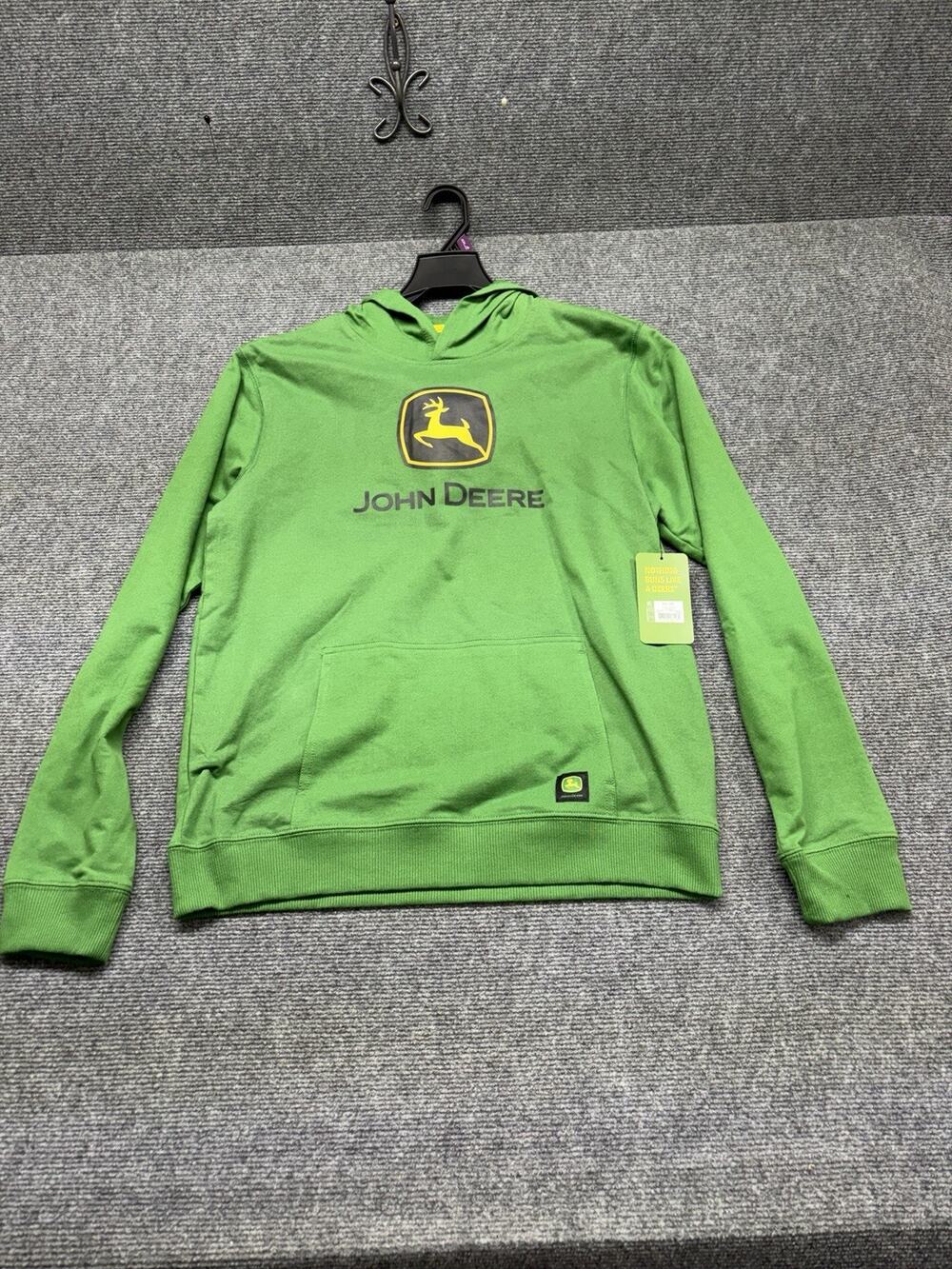 NWT John Deere Graphic Hoodie Boys Size XXL 18 Green Long Sleeve Pullover